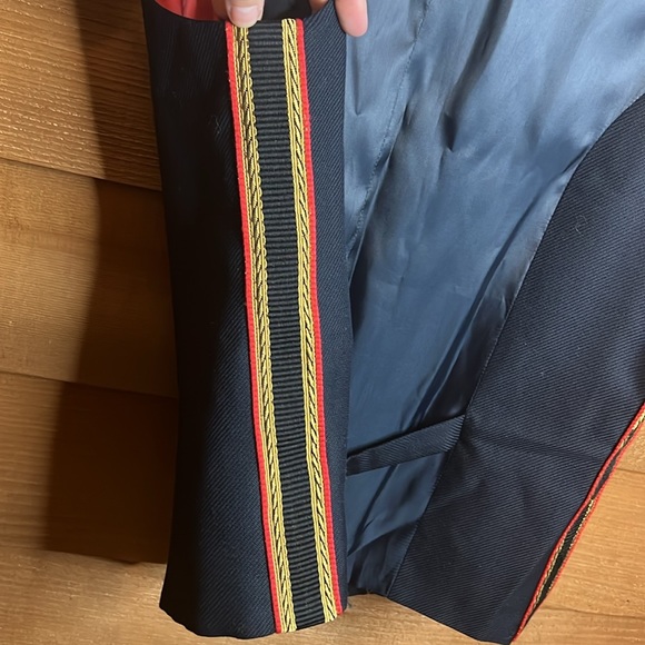 NWT Lords & Fools Wool Blend Costume Vest Button Lined Pocket Blue Embroidered - Picture 4 of 10